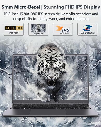 Laptop 15.6", 8GB RAM 256GB SSD, AMD 3020e, FHD IPS Display, USB-C HDMI, Student Laptop Computer for School, Business & Home Office in Kuwait