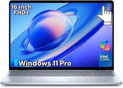 كمبيوتر محمول Dell Inspiron 16 - شاشة لمس FHD+ مقاس 16 بوصة، Intel 10-Core 7 150U(Beats i7-1355U)، لوحة مفاتيح رئيسية بإضاءة خلفية، Windows 11 Pro، Ice Blue | 16 جيجابايت DDR5 + 1 تيرابايت SSD in Kuwait