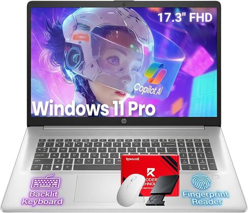 HP 2026 كمبيوتر محمول للأعمال مقاس 17.3 بوصة FHD، Intel 10-Core i5-1334U، ذاكرة الوصول العشوائي 20 جيجا بايت 512 جيجا SSD لتعدد المهام، شاشة 1080 بكسل مضادة للتوهج، لوحة مفاتيح بإضاءة خلفية، بصمة الإصبع، Wi-Fi 6، Win 11 Pro، مع حزمة Redragon، فضي in Kuwait