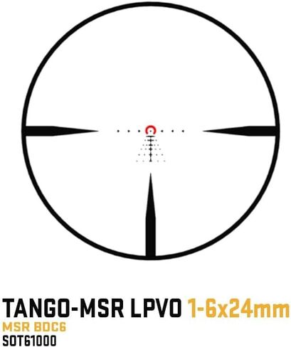 Sig Sauer Electro-Optics Tango-MSR Compact 1-6x24mm Scope with 3 MOA Offset Red Dot, Illuminated BDC6 Reticle, Waterproof, Shockproof, Fogproof, MOTAC, 10 Brightness Levels (SOTMC61000-R1) in Kuwait