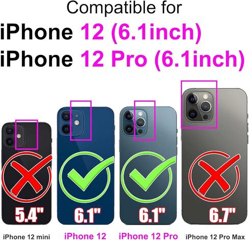 Case Wallet for iPhone 12 / iPhone 12 Pro, with [3 Card Slots], Kickstand Magnetic Closure PU Leather Shockproof Protective Flip Cover 6.1", Aurora in Kuwait