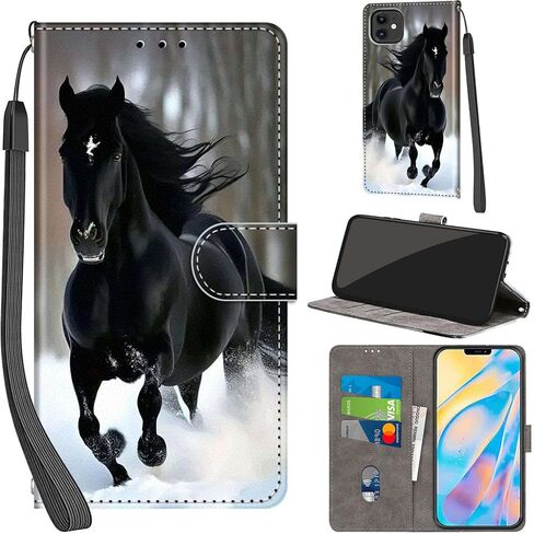 Case Wallet for iPhone 12 / iPhone 12 Pro, with [3 Card Slots], Kickstand Magnetic Closure PU Leather Shockproof Protective Flip Cover 6.1", Aurora in Kuwait