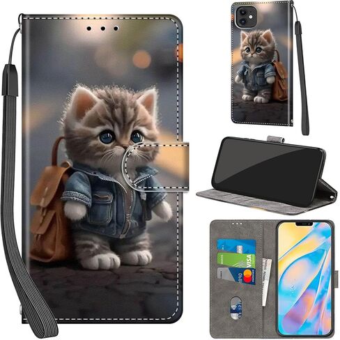 Case Wallet for iPhone 12 / iPhone 12 Pro, with [3 Card Slots], Kickstand Magnetic Closure PU Leather Shockproof Protective Flip Cover 6.1", Aurora in Kuwait