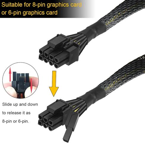 GPU VGA 6 Pin PCIE Splitter إلى 3X 8Pin(6+2) كابل الطاقة 18AWG PCI Express بطاقة فيديو الرسومات، 6Pin أنثى إلى 3X 8Pin ذكر محول تمديد الحبل، كم مضفر، 30 سم، 4 قطع in Kuwait