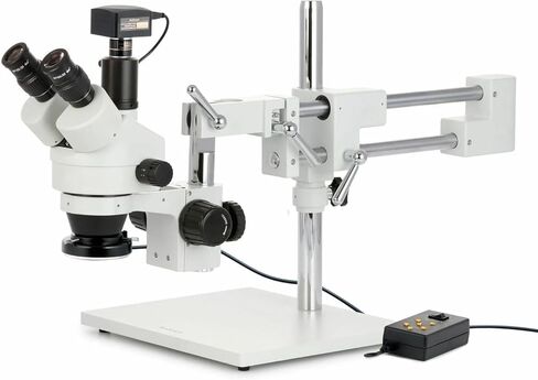 3.5X-180X Trinocular Stereo Microscope with 4-Zone 144-LED Ring Light and 18MP USB3 Camera in Saudi Arabia