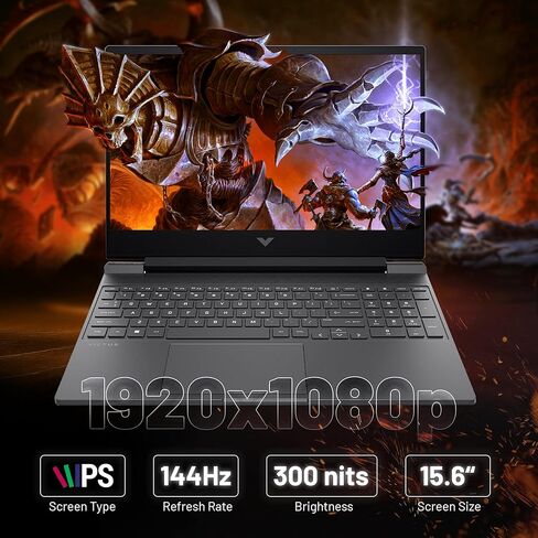 كمبيوتر محمول HP Victus مقاس 15.6 بوصة للألعاب، شاشة FHD IPS 144 هرتز، AMD Ryzen 5 7535HS، AMD Radeon RX 6550M، ذاكرة الوصول العشوائي DDR5 سعة 32 جيجابايت، 2 تيرابايت PCIe SSD، لوحة مفاتيح بإضاءة خلفية، Windows 11 Pro، Mica Silver، مجموعة قاعدة إرساء 128  in Kuwait