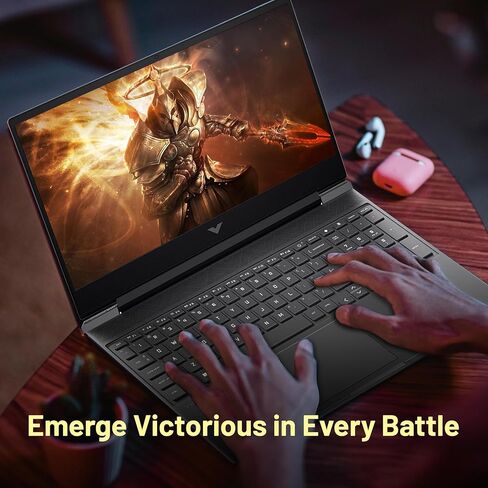 كمبيوتر محمول HP Victus مقاس 15.6 بوصة للألعاب، شاشة FHD IPS 144 هرتز، AMD Ryzen 5 7535HS، AMD Radeon RX 6550M، ذاكرة الوصول العشوائي DDR5 سعة 32 جيجابايت، 2 تيرابايت PCIe SSD، لوحة مفاتيح بإضاءة خلفية، Windows 11 Pro، Mica Silver، مجموعة قاعدة إرساء 128  in Kuwait