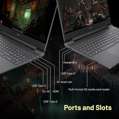 كمبيوتر محمول HP Victus مقاس 15.6 بوصة للألعاب، شاشة FHD IPS 144 هرتز، AMD Ryzen 5 7535HS، AMD Radeon RX 6550M، ذاكرة الوصول العشوائي DDR5 سعة 32 جيجابايت، 2 تيرابايت PCIe SSD، لوحة مفاتيح بإضاءة خلفية، Windows 11 Pro، Mica Silver، مجموعة قاعدة إرساء 128  in Kuwait