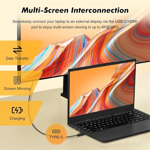 15.6 Inch Laptop Computer, Laptop with Gold 6500Y (Beat N5095, Up to 3.4GHz), 32GB RAM 1TB SSD, 1080P FHD IPS Display, Bluetooth, WiFi, HDMI, Type-C, 38WH Battery, Laptops in Kuwait
