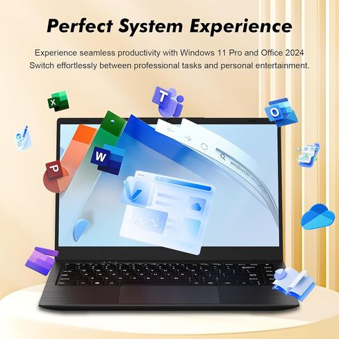 15.6 Inch Laptop Computer, Laptop with Gold 6500Y (Beat N5095, Up to 3.4GHz), 32GB RAM 1TB SSD, 1080P FHD IPS Display, Bluetooth, WiFi, HDMI, Type-C, 38WH Battery, Laptops in Kuwait