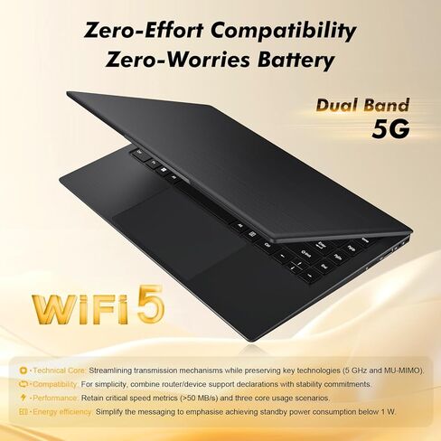 15.6 Inch Laptop Computer, Laptop with Gold 6500Y (Beat N5095, Up to 3.4GHz), 32GB RAM 1TB SSD, 1080P FHD IPS Display, Bluetooth, WiFi, HDMI, Type-C, 38WH Battery, Laptops in Kuwait