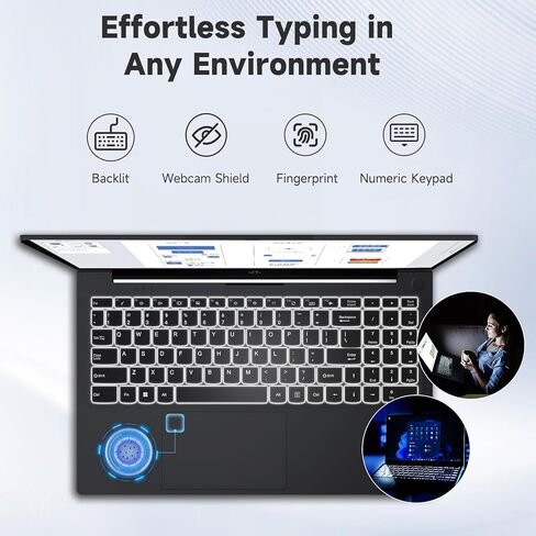 NIMO 17.3" FHD IPS Laptop, Intel Core i3-1215U (Beats i5-1135G7 Class), 16GB RAM, 512GB SSD, Windows 11 Home, Wi-Fi 6, Backlit Keyboard, Fingerprint, USB-C 65W Fast Charge, Bluetooth 5.2, 180° View in Kuwait