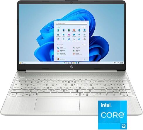 كمبيوتر محمول HP بشاشة لمس 15.6 بوصة عالية الدقة، Intel Core i3-1215U، ذاكرة الوصول العشوائي 8 جيجابايت، 128 جيجابايت SSD، HDMI، بلوتوث، واي فاي، Windows 11 Home في وضع S، فضي طبيعي، 15-dy5113dx (متجدد) in Kuwait