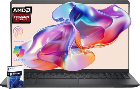كمبيوتر محمول Inspiron 15 3535 بشاشة تعمل باللمس - معالج 15.6 بوصة FHD AMD Ryzen 7 7730U (8 النواة)، ذاكرة الوصول العشوائي 32 جيجابايت 3200 ميجاهرتز، 1 تيرابايت SSD، مساعد الذكاء الاصطناعي، واي فاي، لوحة مفاتيح رقمية، كاميرا ويب، للأعمال والطلاب in Kuwait