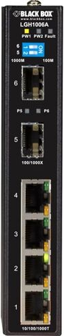 Black Box EXTR Switch - (4) 10/100/1000Mbps RJ45, (2) 100/1000Mbps SFP in Kuwait