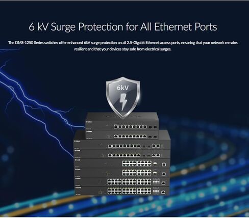 D-Link 28-Port Multi-Gigabit Smart Managed Switch with 4 10G SFP+ & 24 2.5G Ports (DMS-1250-28) in Kuwait