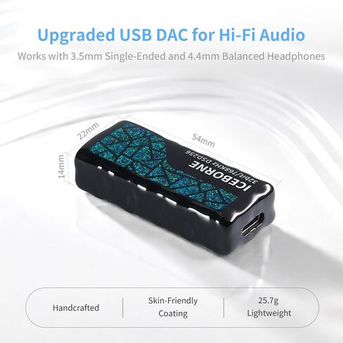 HiFiGo AFUL ICEBORNE Portable DAC Amp with 4.4mm Balanced Output, Dual CS43198 USB C DAC for IEMs & Headphones, 1µV Noise Floor, 300mW Hi-Res Audio Dongle for PC/Mac/iPhone/Android/Switch/PS5 in Kuwait