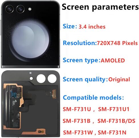 Original for Galaxy Z Flip5 Secondary Screen Replacement Z Flip 5 5G Outer Display Touch Screen Assembly in Kuwait