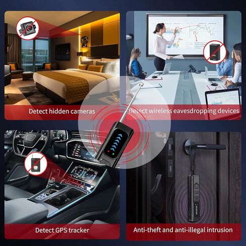 HappyFreeSX Hidden Camera Detectors,Anti-Spying Device,Portable GPS Tracker Detector and Bug Sweeper Device,Wireless Signal and RF Scanner,Hidden Camera Finder for Travel,Hotels,Home,Office,Car in Kuwait