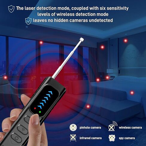 HappyFreeSX Hidden Camera Detectors,Anti-Spying Device,Portable GPS Tracker Detector and Bug Sweeper Device,Wireless Signal and RF Scanner,Hidden Camera Finder for Travel,Hotels,Home,Office,Car in Kuwait