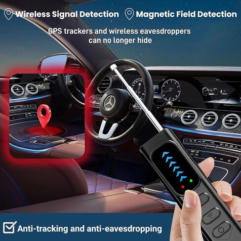 HappyFreeSX Hidden Camera Detectors,Anti-Spying Device,Portable GPS Tracker Detector and Bug Sweeper Device,Wireless Signal and RF Scanner,Hidden Camera Finder for Travel,Hotels,Home,Office,Car in Kuwait