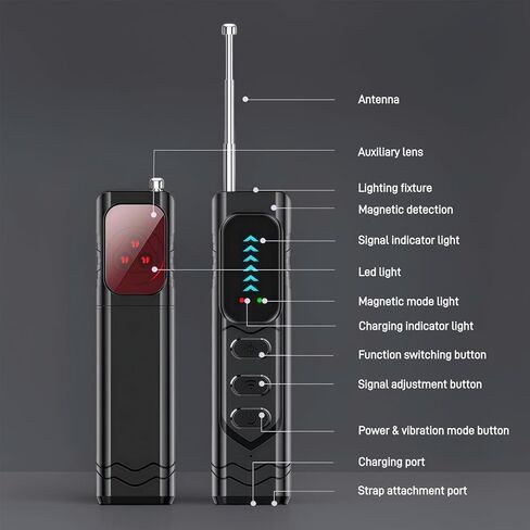 HappyFreeSX Hidden Camera Detectors,Anti-Spying Device,Portable GPS Tracker Detector and Bug Sweeper Device,Wireless Signal and RF Scanner,Hidden Camera Finder for Travel,Hotels,Home,Office,Car in Kuwait