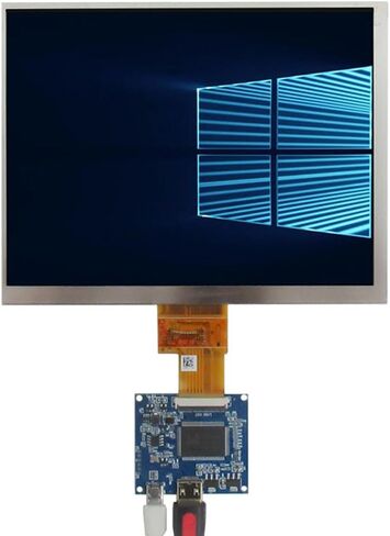 Generic 8 inch 1024 * 768 IPS 4:3 Universal Portable DIY High Brightness LCD Display Screen Mini-HDMI Driver Control Board Monitor, black, 8C01E-852 in Kuwait
