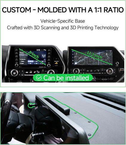 حامل هاتف شاحن سيارة لاسلكي سريع Qi2.2 Max 25W لشاشة 2020-2026 Toyota Highlander/Hybrid 8/12.3 بوصة، حامل هاتف مغناطيسي متوافق مع MagSafe in Kuwait