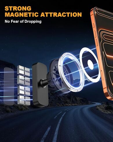 Charchendo Premium Metal Edition Magnetic Phone Mount for Hyundai Ioniq 5 2022-2026 and Ioniq 9, Ultra Slim N56 Magnet Dashboard Holder for MagSafe iPhones, Professional No Slip Interior Accessory in Kuwait