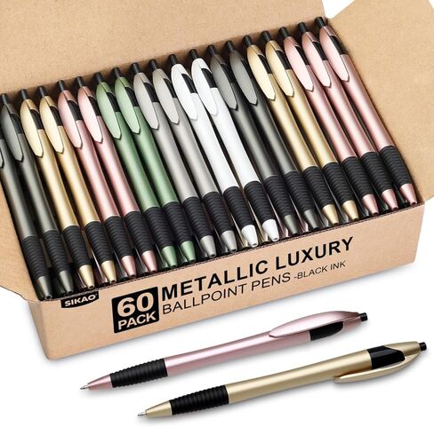 Pens Bulk, 60Pack Gripped Slimster Bulk Pens Ballpoint Smooth Writing Pens No Smear, Retractable Pens Black Ink 1.0mm, Wholesale Click Pens, Server Pens, School Office Supplies in Saudi Arabia