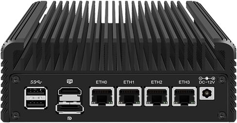 KINGDEL Silent Fanless Firewall Mini PC, N150 4C/4T up to 3.60GHz, 4*i226-V 2.5G LAN, 16GB DDR5 RAM 256GB NVMe SSD Mini Computer TF Card, GPIO, Auto Power On, HD+DP Dual 4K 2xUSB3.2 in Kuwait