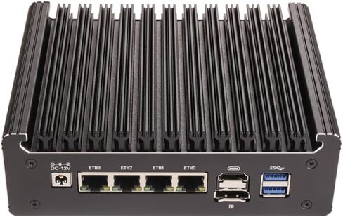 جهاز جدار الحماية WintertionMicro، كمبيوتر صغير، OPNsense، VPN، جهاز توجيه PC، Pentium Gold 6405U، 4 x 2.5GbE I226-V LAN، HDMI، DP، فتحة SIM، Type-C، 0 RAM 0 تخزين (Pentium Gold 6405U، 8G RAM 128G SSD) in Kuwait