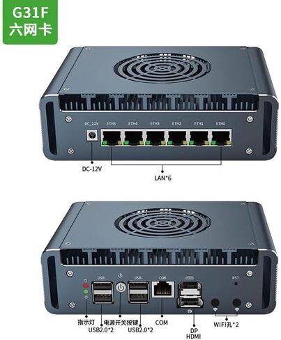 Micro Firewall Appliance, I226-V 2.5Gbe LAN Ports, Fanless Mini PC I3 N300 up to 3.8GHz，4*USB2.0，1*M.2 Support AES-NI Barebone Router PC VPN,HDMI DP NO RAM (DDR5) NO SSD(M.2 Nvme) in Kuwait