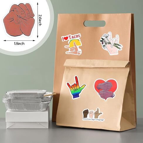300 pcs ASL Stickers American Sign Language Stickers Waterproof PVC American Sign Language Sticker Set Vinyl Decals for Water Bottles Laptop Luggage Computer Classroom School Prizes Reward in Kuwait