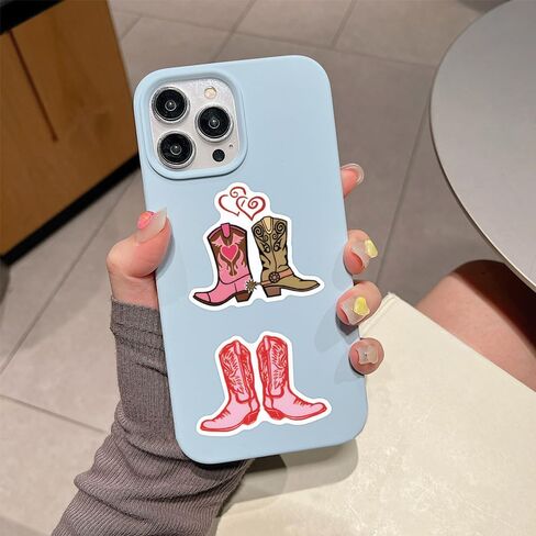 56Pcs Cowboy Boots Stickers Country Western Cowgirl Decals Waterproof Vinyl Water Bottle Sticker Pack for Laptop, Phone, Scrapbook, Skateboard, Guitar, Suitcase, Female Gift in Saudi Arabia