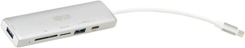 محول TRIPP LITE USB-C 3.1 متعدد المنافذ لنقل البيانات (2 USB-A، 1 USB-C، SD، Micro SD)، Thunderbolt 3، USB 3.1 Gen 1، 5 جيجابت في الثانية، فضي (U460-002-2AM-C1) in Kuwait