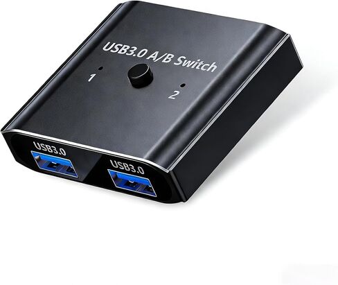 USB 3.0 Switch 2 لمشاركة الكمبيوتر، صندوق محول طرفي USB 3.0 للطابعة ولوحة المفاتيح والماوس والماسح الضوئي، محور USB 3.0 ثنائي الاتجاه متوافق مع نظام التشغيل Windows Mac Linux، التوصيل والتشغيل، لا حاجة إلى برنامج تشغيل in Kuwait