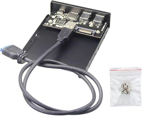 لوحة أمامية معدنية من النوع C وUSB 3.0 من النوع A بسرعة 5 جيجابت في الثانية وقارئ بطاقات Micro SD/TF لملحقات الكمبيوتر لخليج محرك الأقراص المرنة مقاس 3.5 بوصة in Kuwait
