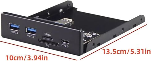 لوحة أمامية معدنية من النوع C وUSB 3.0 من النوع A بسرعة 5 جيجابت في الثانية وقارئ بطاقات Micro SD/TF لملحقات الكمبيوتر لخليج محرك الأقراص المرنة مقاس 3.5 بوصة in Kuwait