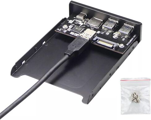 لوحة أمامية معدنية من النوع C وUSB 3.0 من النوع A بسرعة 5 جيجابت في الثانية وقارئ بطاقات Micro SD/TF لملحقات الكمبيوتر لخليج محرك الأقراص المرنة مقاس 3.5 بوصة in Kuwait