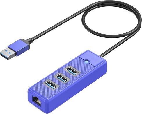 USB Hub Ethernet، 4 منافذ USB 3.0، محول USB-A إلى Gigabit Ethernet مع 3 محاور USB 3.0 لأجهزة الكمبيوتر المحمول، USB Hub 3.0 مع RJ45 10/100/1000 جيجابت in Kuwait