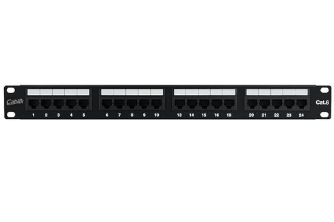 لوحة التصحيح 24-Port UTP Cat 6، 110 IDC، أسود - لوحة توزيع الشبكة المتميزة (بدون شريط خلفي) in Kuwait