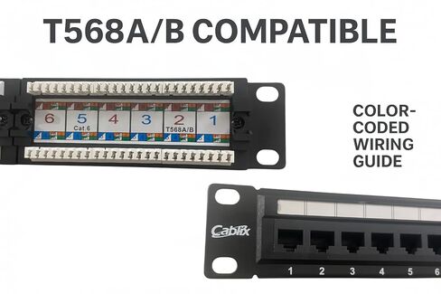 لوحة التصحيح 24-Port UTP Cat 6، 110 IDC، أسود - لوحة توزيع الشبكة المتميزة (بدون شريط خلفي) in Kuwait
