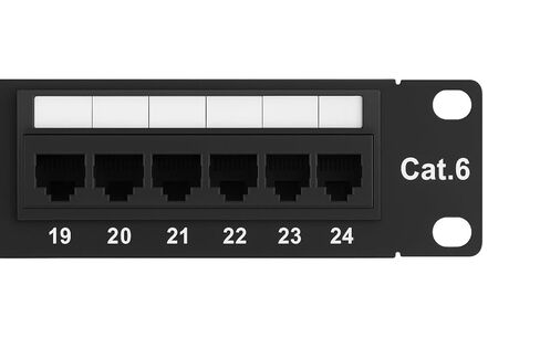 لوحة التصحيح 24-Port UTP Cat 6، 110 IDC، أسود - لوحة توزيع الشبكة المتميزة (بدون شريط خلفي) in Kuwait