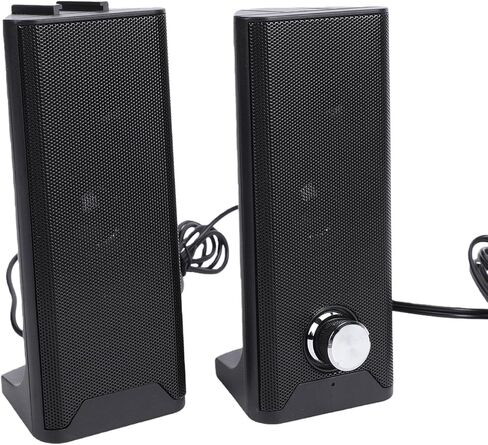 2 in 1 Computer Speaker, USB Plug and Play 3.5mm Sound Input with Volume Knob, for PC Laptop Desktop Display in Kuwait