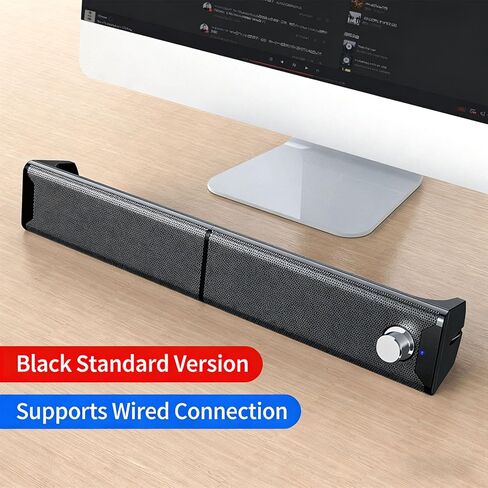2 in 1 Computer Speaker, USB Plug and Play 3.5mm Sound Input with Volume Knob, for PC Laptop Desktop Display in Kuwait