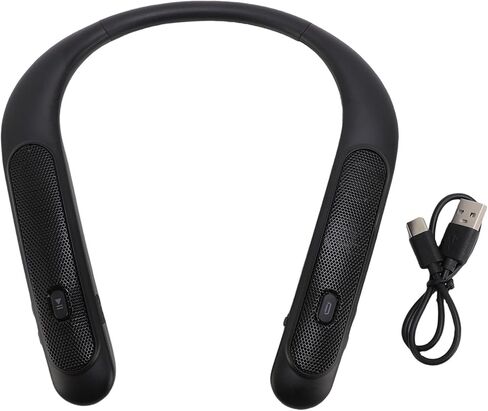 مكبر صوت لاسلكي بشريط حول الرقبة من Yosoo Health Gear، صوت ستيريو ثلاثي الأبعاد مع ميكروفون مدمج، زمن وصول منخفض، وقت تشغيل 12 ساعة، شحن سريع من النوع C، يمكن ارتداؤه للألعاب والتلفزيون والمنزل والخارج. in Kuwait