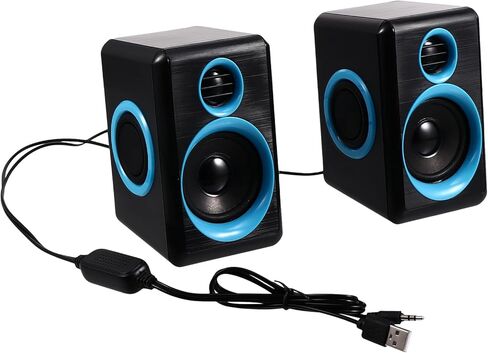 سماعات كمبيوتر Balacoo Mini USB 2.0، صندوق مكبر صوت محيطي للكمبيوتر المحمول وسطح المكتب، صوت مكتب منزلي صغير الحجم مع مصدر طاقة DC 5v in Kuwait