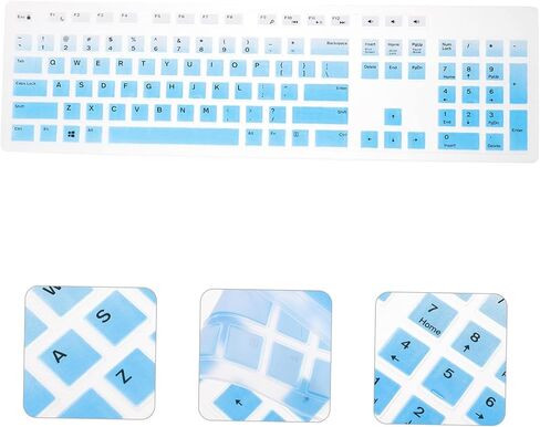 Hemobllo Keyboard Protective Cover Compatible with Dell Kb216 Wired Keyboard Ultra-Thin Silicone Skin Waterproof Dustproof Computer Protector in Saudi Arabia