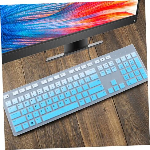 Hemobllo Keyboard Protective Cover Compatible with Dell Kb216 Wired Keyboard Ultra-Thin Silicone Skin Waterproof Dustproof Computer Protector in Saudi Arabia